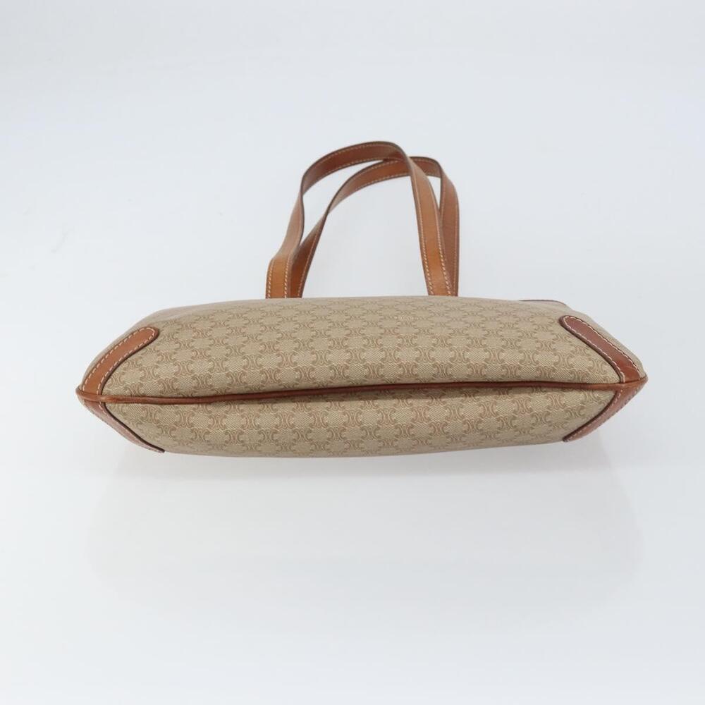 CELINE Macadam Canvas Tote Bag PVC Beige Gold Auth 156447 - Picture 5 of 16